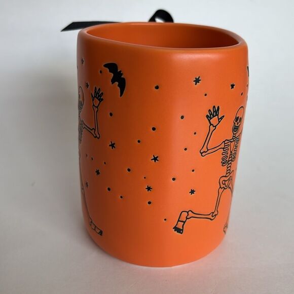 NWT Rae Dunn Trick Or Treat Halloween Coffee Mug Double Sided Orange Black - Picture 3 of 9